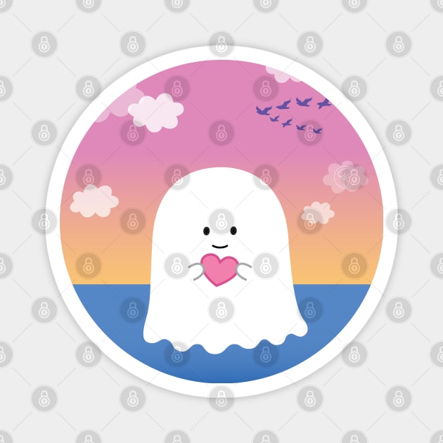 Gordie the Ghost (sunset) | by queenie's cards Magnet by queenie's cards